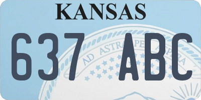 KS license plate 637ABC