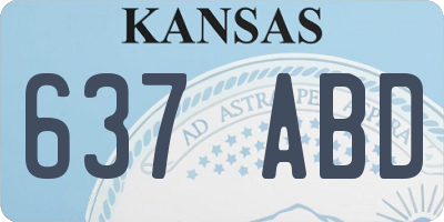 KS license plate 637ABD