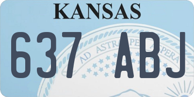 KS license plate 637ABJ