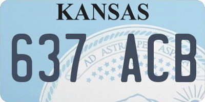 KS license plate 637ACB