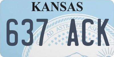 KS license plate 637ACK