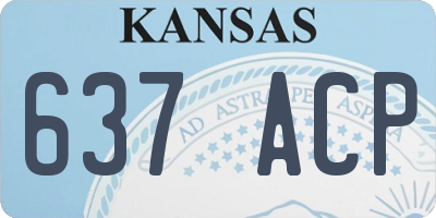 KS license plate 637ACP