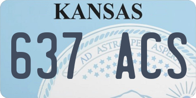 KS license plate 637ACS