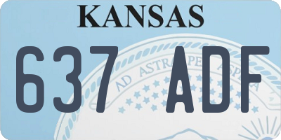 KS license plate 637ADF