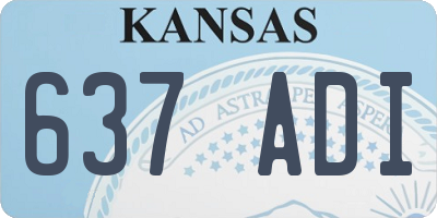 KS license plate 637ADI