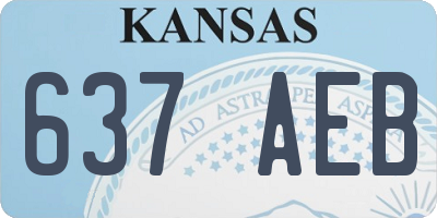 KS license plate 637AEB