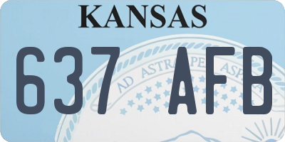 KS license plate 637AFB