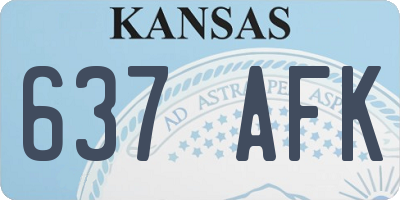 KS license plate 637AFK