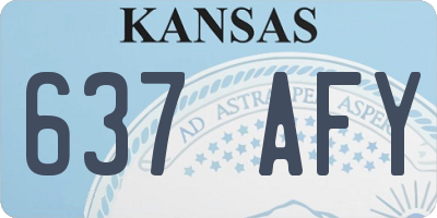KS license plate 637AFY