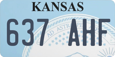 KS license plate 637AHF