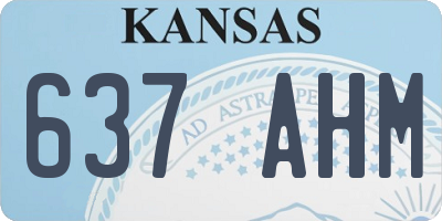 KS license plate 637AHM
