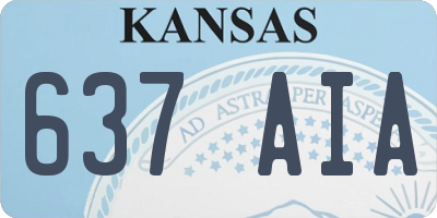 KS license plate 637AIA