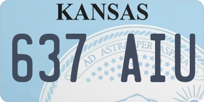 KS license plate 637AIU