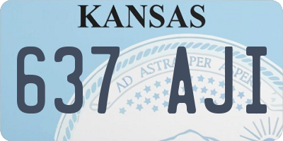 KS license plate 637AJI