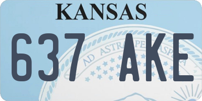 KS license plate 637AKE