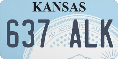 KS license plate 637ALK