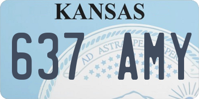 KS license plate 637AMY