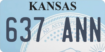 KS license plate 637ANN