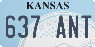 KS license plate 637ANT
