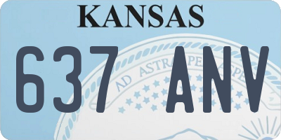 KS license plate 637ANV