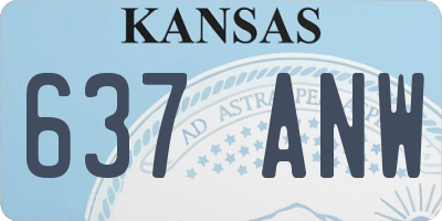 KS license plate 637ANW