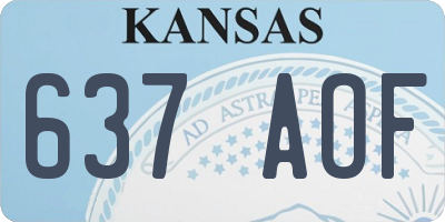KS license plate 637AOF