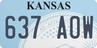 KS license plate 637AOW