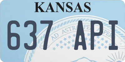KS license plate 637API
