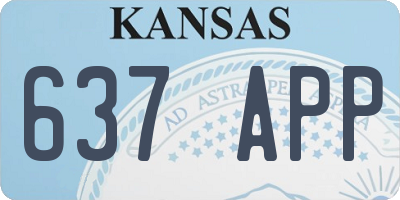 KS license plate 637APP