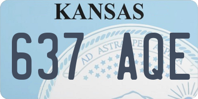 KS license plate 637AQE
