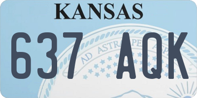 KS license plate 637AQK