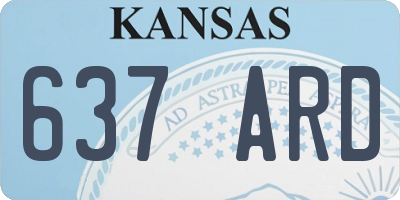 KS license plate 637ARD