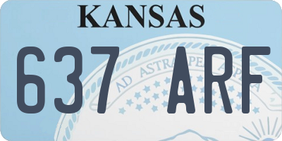 KS license plate 637ARF