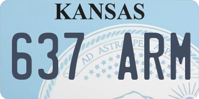 KS license plate 637ARM