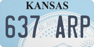 KS license plate 637ARP