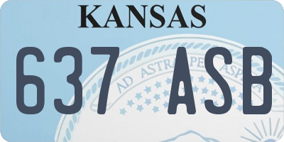 KS license plate 637ASB