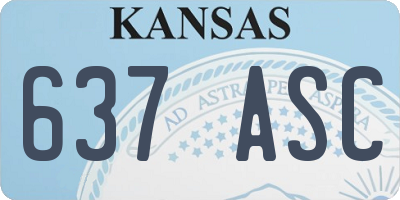 KS license plate 637ASC