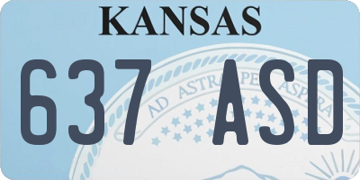 KS license plate 637ASD