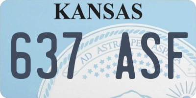 KS license plate 637ASF