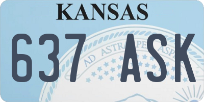 KS license plate 637ASK