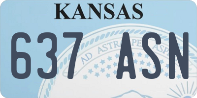 KS license plate 637ASN
