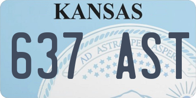 KS license plate 637AST