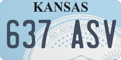 KS license plate 637ASV