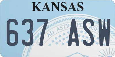 KS license plate 637ASW