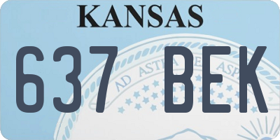 KS license plate 637BEK