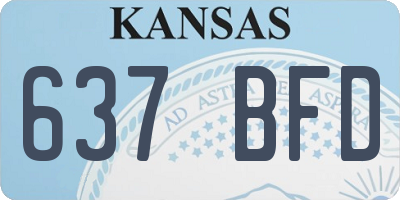 KS license plate 637BFD