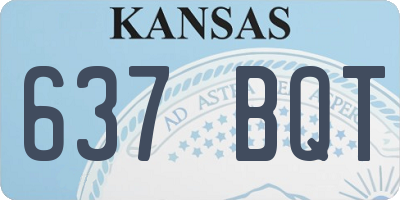 KS license plate 637BQT