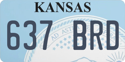KS license plate 637BRD