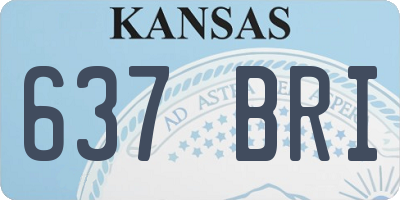 KS license plate 637BRI