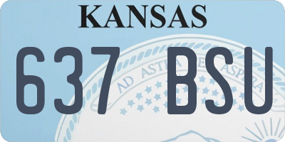 KS license plate 637BSU